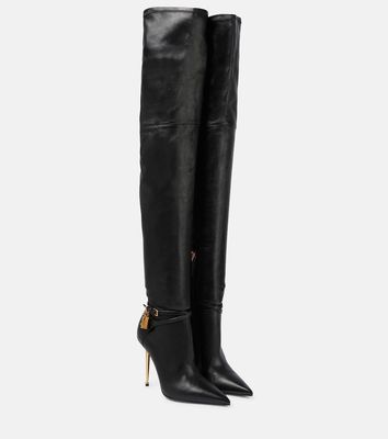 Tom Ford T Screw leather over-the-knee boots