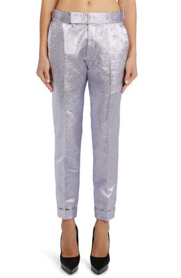 TOM FORD Tailored Iridescent Sablé Straight Leg Pants in Light Violet