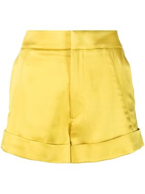 TOM FORD tailored satin-finish shorts - Yellow