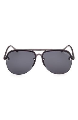 TOM FORD Terry 62mm Oversize Aviator Sunglasses in Grey/Other /Smoke