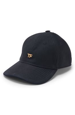 TOM FORD TF Logo Canvas Baseball Cap in Black
