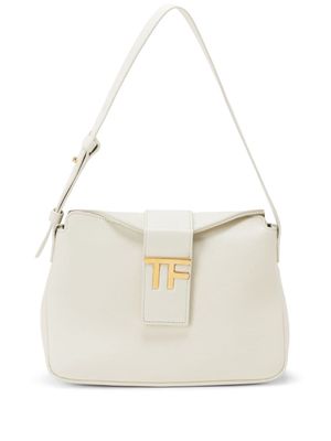 TOM FORD TF logo-plaque leather bag - White