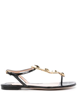 TOM FORD Titan croc scales sandals - Black