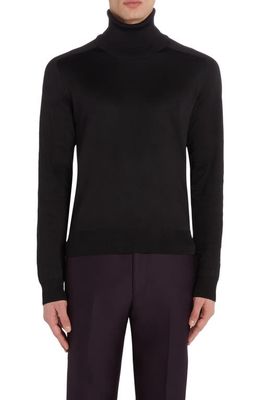 TOM FORD Turtleneck Double Face Silk Blend Sweater in Black