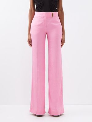 Tom Ford - Twill Wide-leg Trousers - Womens - Pink