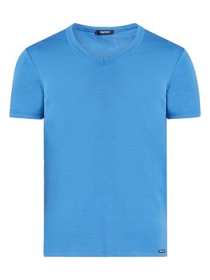 TOM FORD V-neck cotton T-shirt - Blue