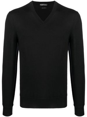 TOM FORD V-neck fine-knit jumper - Black