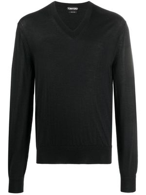 TOM FORD V-neck fine-knit sweater - K09 BLACK