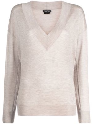 TOM FORD V-neck jumper - Neutrals