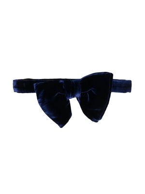 TOM FORD velvet-effect butterfly bow tie - Blue