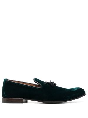 TOM FORD Velvet Nicholas tassel-detail slippers - Green