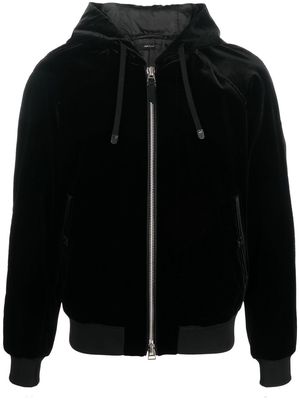 TOM FORD velvet zip-up hoodie - Black