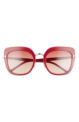 Tom Ford Virginia 55mm Gradient Square Sunglasses in Shiny Red /Gradient Bordeaux
