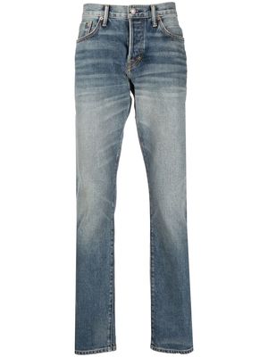 TOM FORD whiskering-effect straight-leg jeans - Blue