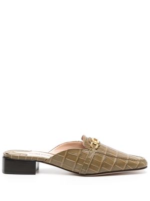 TOM FORD Whitney crocodile-embossed mules - Green