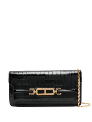 TOM FORD Whitney crocodile-embossed shoulder bag - Black