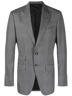 TOM FORD wool-silk single-breasted blazer - Grey