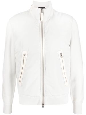TOM FORD zip-up bomber jacket - Neutrals