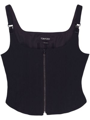 TOM FORD zip-up corset tank top - Black