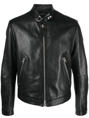 TOM FORD zip-up leather jacket - Black