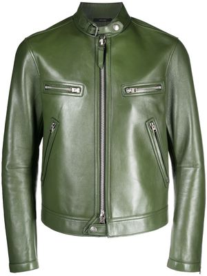 TOM FORD zip-up leather jacket - Green