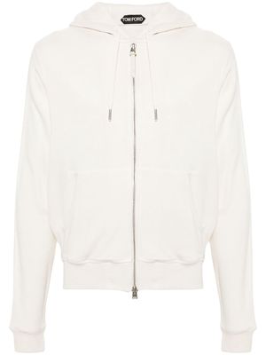 TOM FORD zip-up modal-blend hoodie - Neutrals