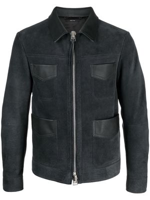 TOM FORD zip-up panelled shirt jacket - Grey