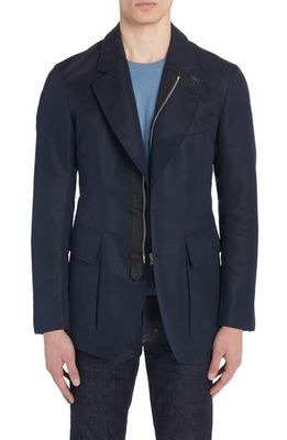 TOM FORD Zip-Up Sartorial Jacket in Navy