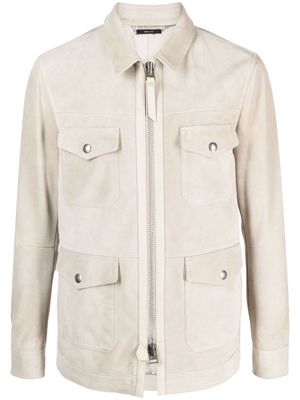 TOM FORD zip-up suede shirt jacket - Neutrals