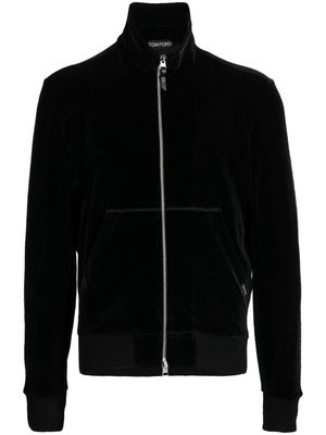 TOM FORD zip-up velvet jacket - Black