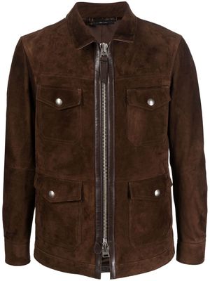 TOM FORD zipped suede jacket - Brown