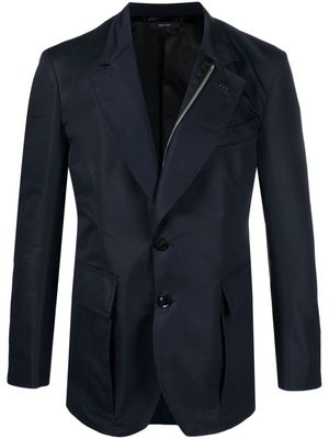 TOM FORD zipped-up single-breasted blazer - Blue