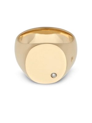 Tom Wood 9kt yellow gold Oval diamond signet ring