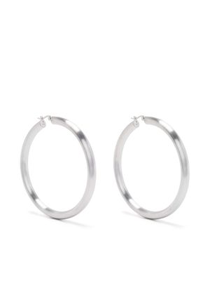 Tom Wood Classic Thick Satin Giant hoop earrings - Silver