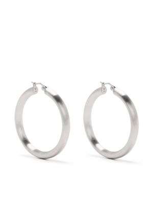 Tom Wood Classic Thick Satin XL hoop earrings - Silver