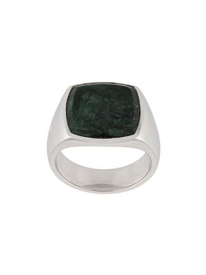 Tom Wood Cushion marble signet ring - Silver