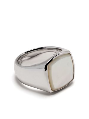 Tom Wood Cushion mother-of-pearl signet ring - Silver