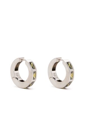 Tom Wood gemstone-detail hoop earrings - OLIVE GREEN