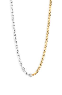 Tom Wood Rue Duo Chain Necklace in 925 Sterling Silver/9K Gold