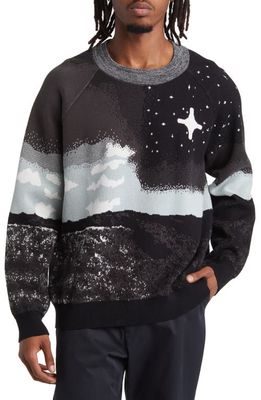 TOMBOGO Day & Night Cotton Crewneck Sweater in Black