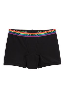 TomboyX First Line Stretch Cotton Period 4.5-Inch Trunks in Black Rainbow