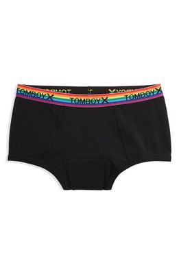 TomboyX First Line Stretch Cotton Period Boyshorts in Black Rainbow