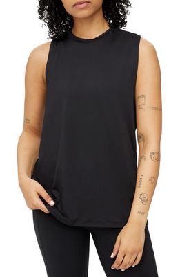 TomboyX Open Muscle Tank in Black