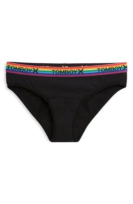 TomboyX Period Proof Moderate Absorbency Bikini in Black Rainbow