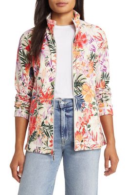 Tommy Bahama Aruba Hidden Bliss Floral Zip Front Jacket in Coconut