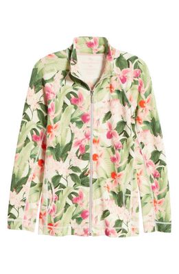 Tommy Bahama Aruba Legacy Blooms Front Zip Sweatshirt in Coconut