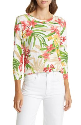 Tommy Bahama Ashby Calli Cove Floral Cotton Knit Top in Coconut