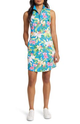 Tommy Bahama Aubrey Bayside Blooms Sleeveless A-Line Dress in Blue Canal