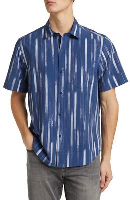 Tommy Bahama Bahama Coast Torrential Stripe Button-Up Camp Shirt in Bering Blue