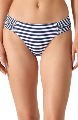 Tommy Bahama Breaker Bay Reversible Ruched Hipster Bikini Bottoms in Mare Navy Rev